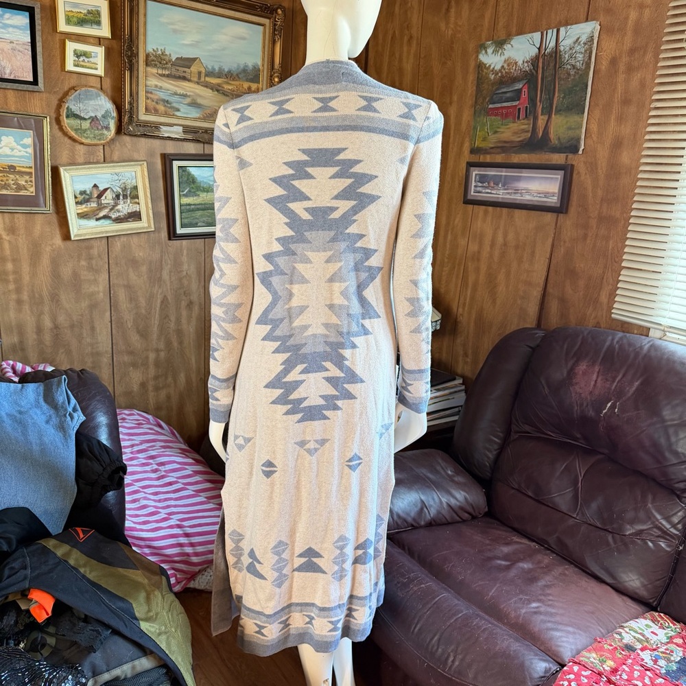Ruby Moon Boho Geometric Duster Sweater